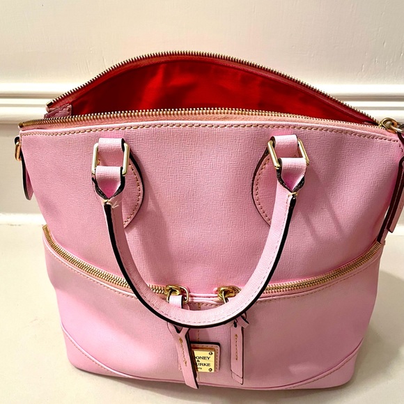 Dooney & Bourke Handbags - Dooney and Bourke Dillen Double Pocket Satchel Pink Leather Shoulder bag